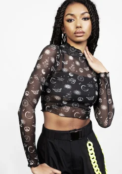 Euphoria Lettuce Edge Mesh Crop Top