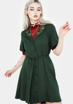 Fable Button Up Mini Shirt Dress