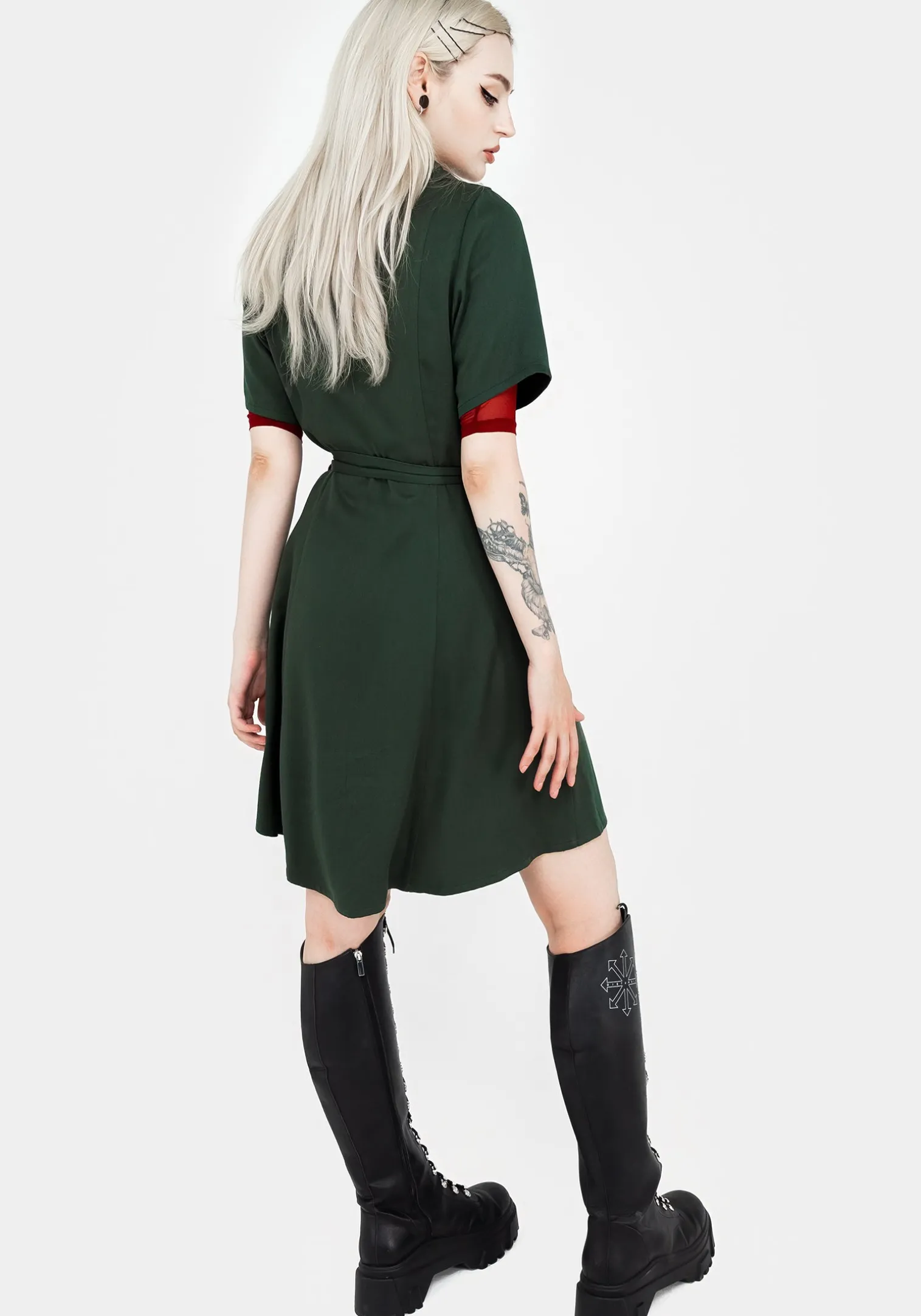 Fable Button Up Mini Shirt Dress