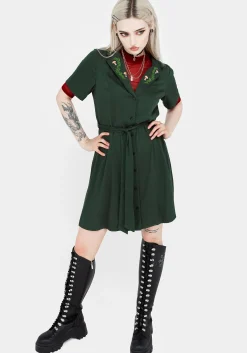 Fable Button Up Mini Shirt Dress