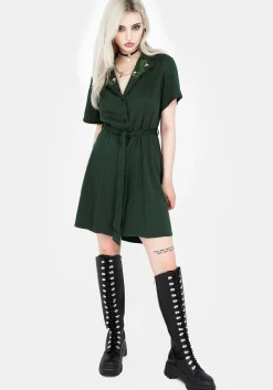 Fable Button Up Mini Shirt Dress