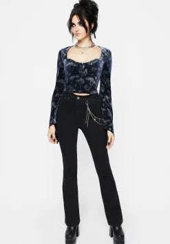 Faefire Foil Print Velour Top