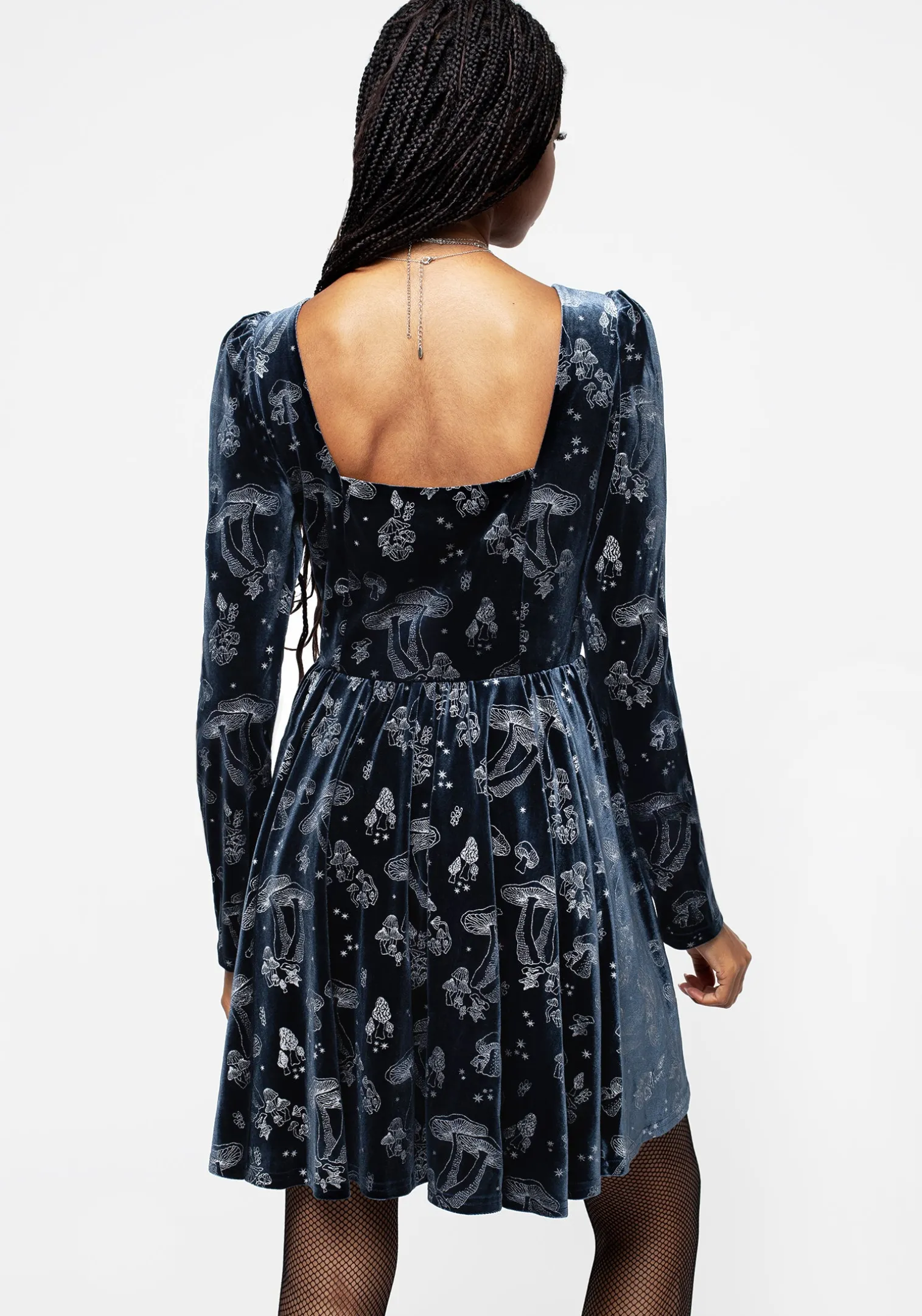 Faefire Foil Print Velour Cut Out Mini Dress