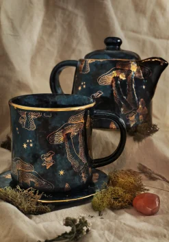 Faefire Foiled Mushroom Print Teapot