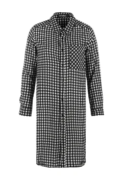 Fatale Houndstooth Shirt Dress