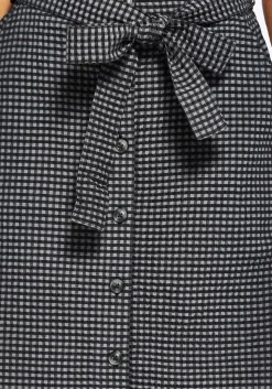Faythe Cotton Check Button Up Midi Skirt