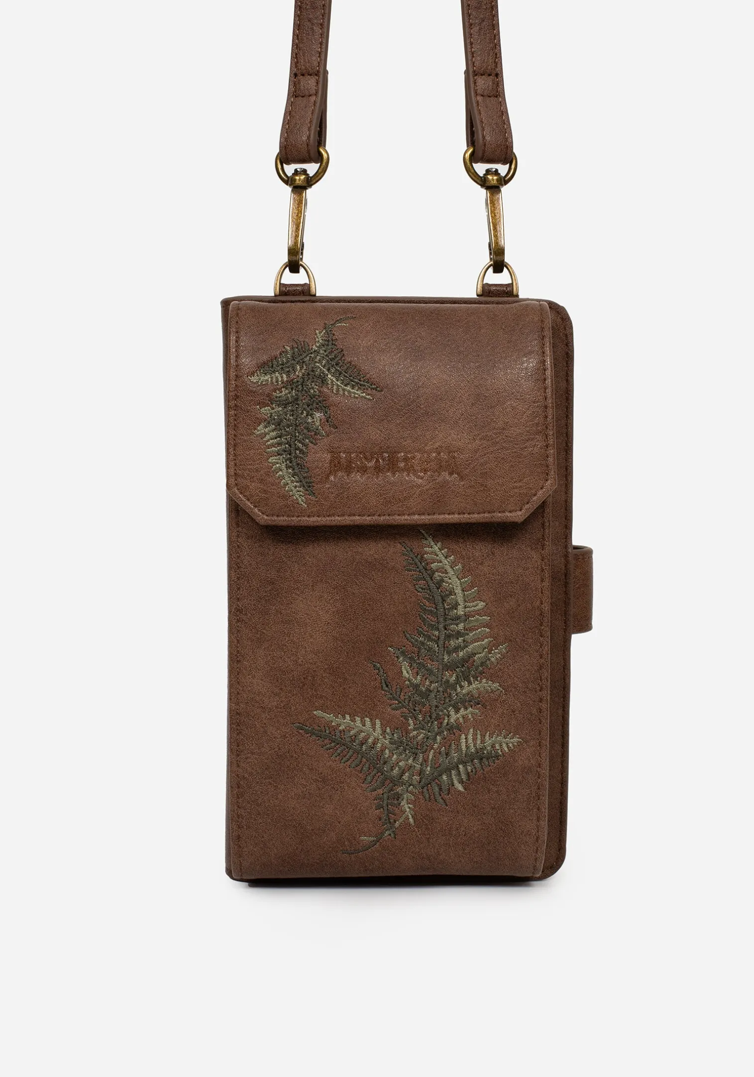 Fern Embroidered Crossbody Phone Bag