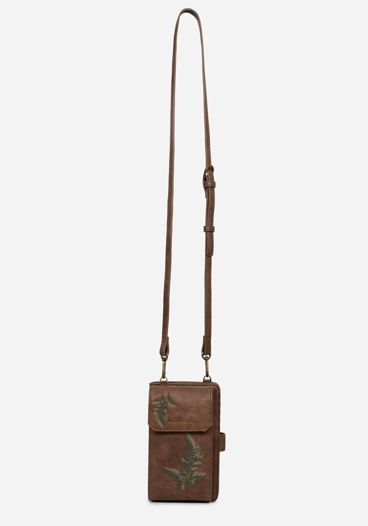 Fern Embroidered Crossbody Phone Bag
