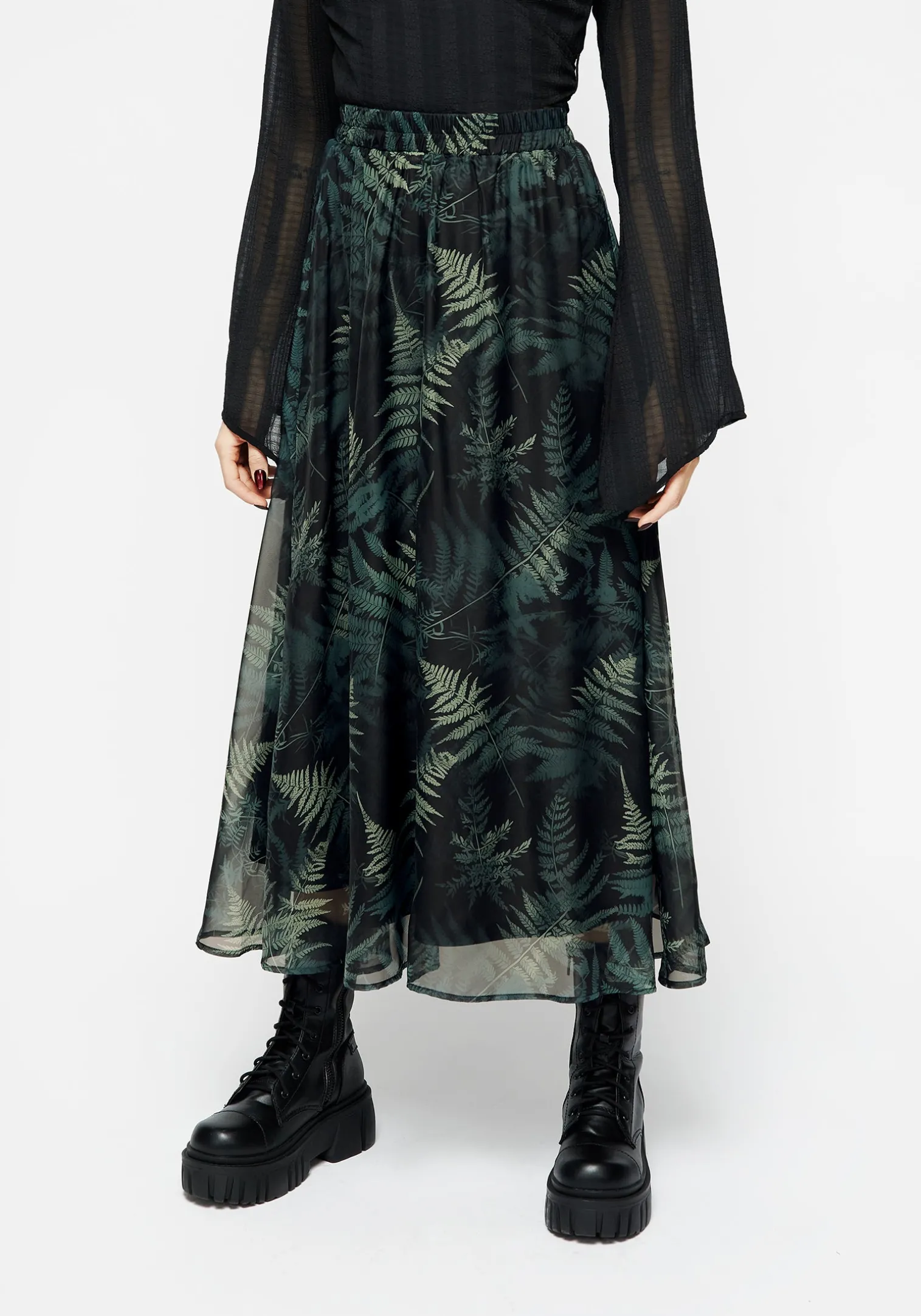 Fernery Chiffon Midaxi Skirt