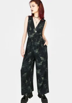 Fernery Sleeveless Button Up Jumpsuit