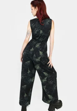 Fernery Sleeveless Button Up Jumpsuit
