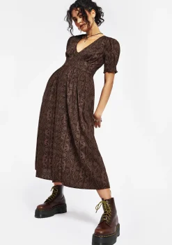 Fianna Midi Dress - Brown