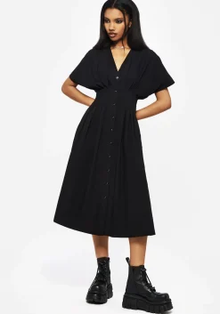 Finis Cotton Button Up Midi Shirt Dress