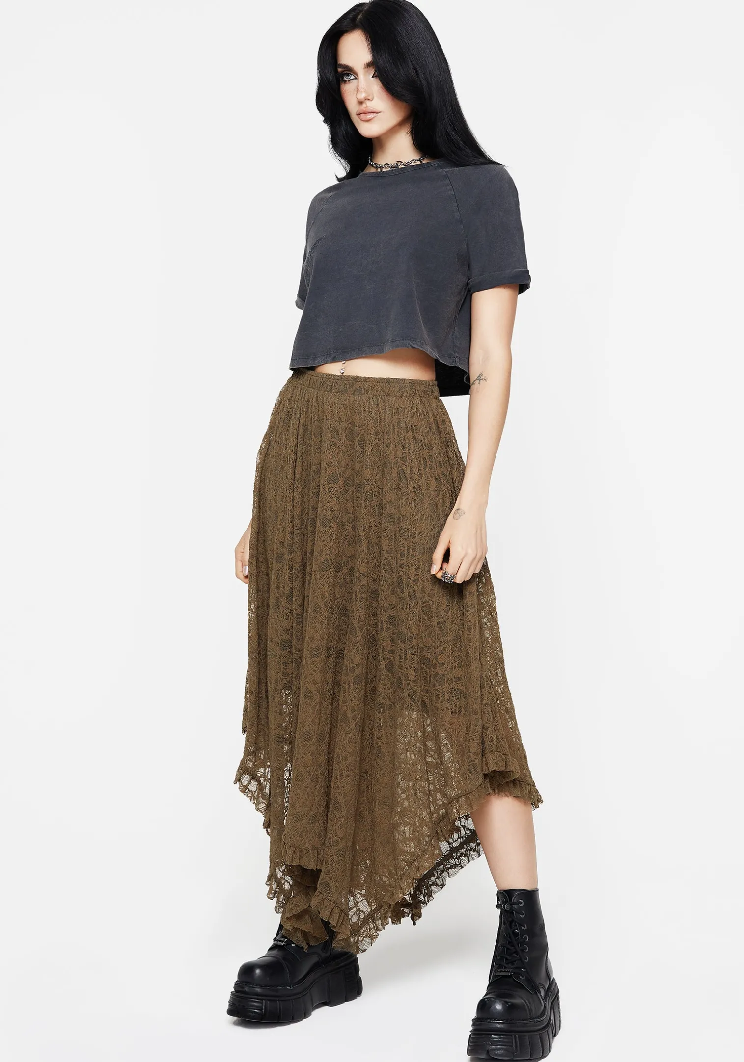 Foxglove Cotton Embroidered Boxy Crop Tee