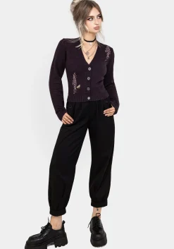 Foxglove Embroidered Knit Cardigan