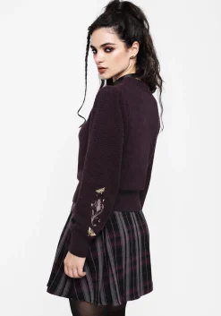 Foxglove Embroidered Knit Sweater