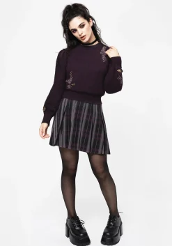 Foxglove Embroidered Knit Sweater