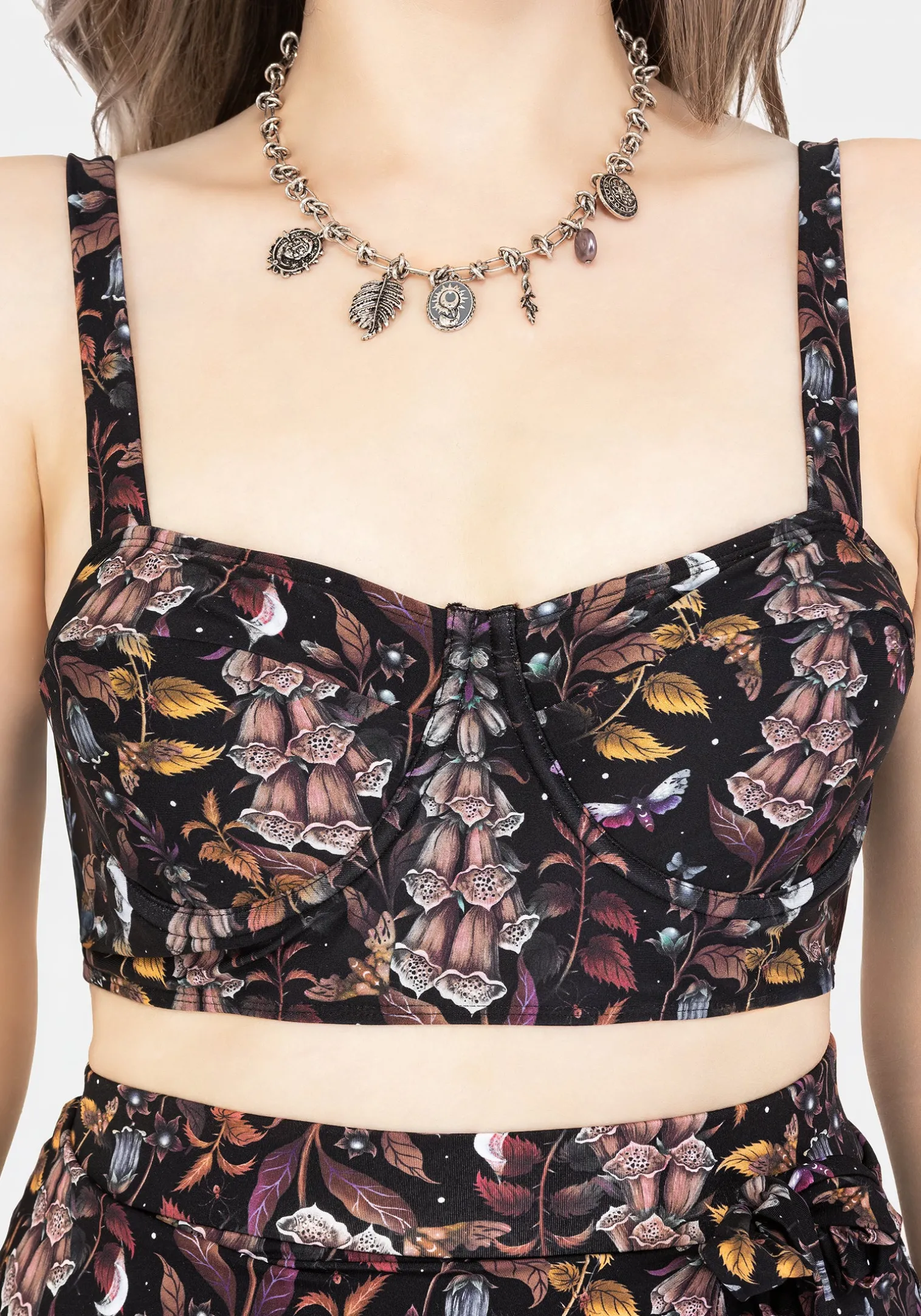 Foxglove Floral Print Bikini Top