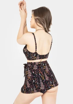 Foxglove Floral Print Bikini Top