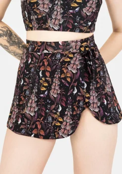 Foxglove Floral Print Wrap Swim Skirt