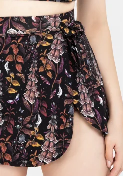Foxglove Floral Print Wrap Swim Skirt