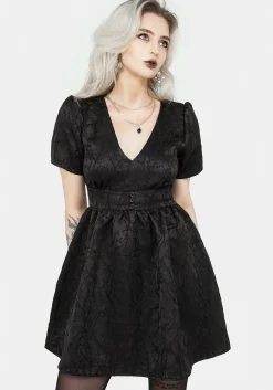 Fracture V-Neck Mini Dress