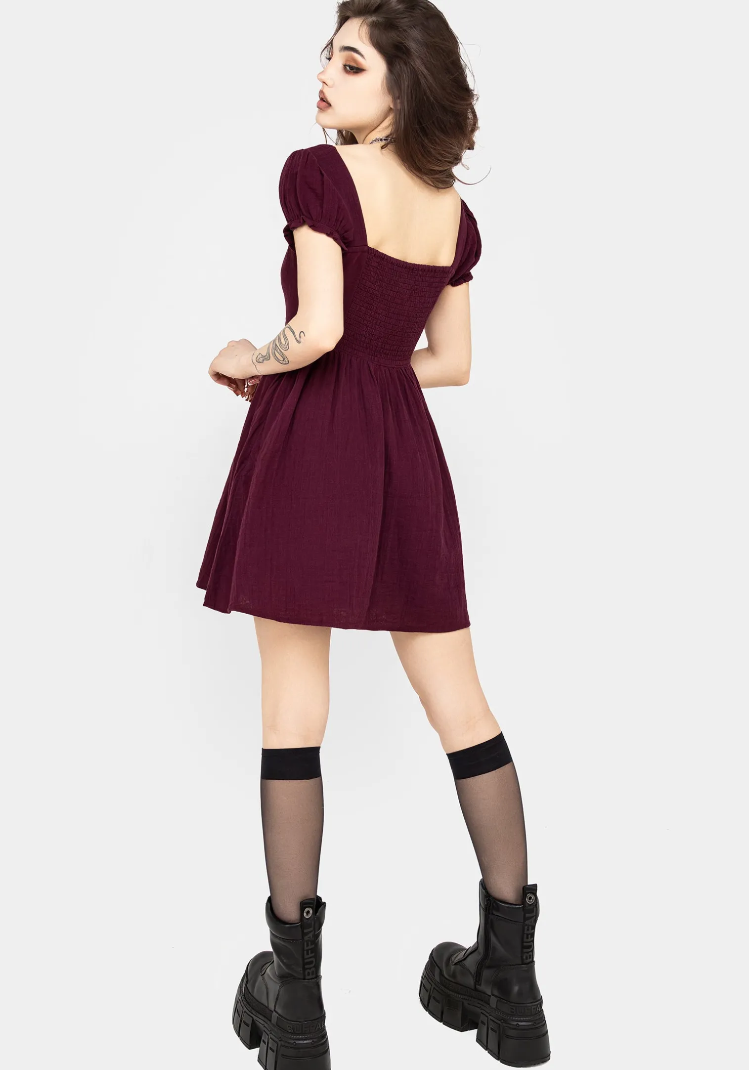 Frances Embroidered Cotton Mini Dress