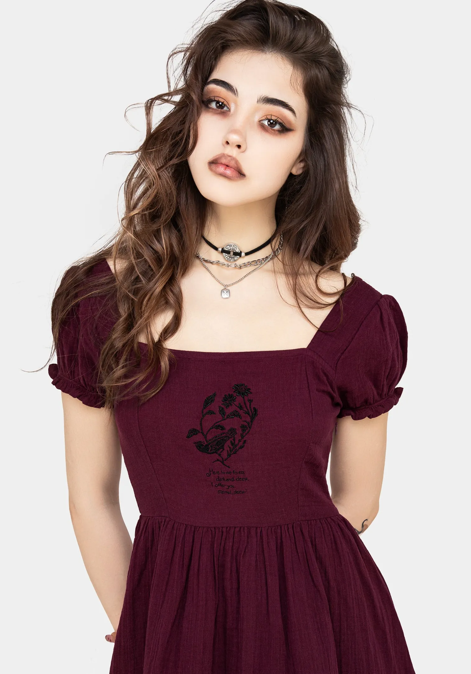 Frances Embroidered Cotton Mini Dress