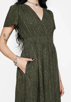 Francesca Dragon Printed Wrap Over Midaxi Dress