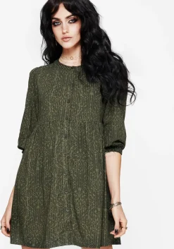 Francesca Printed Button Up Smock Mini Dress