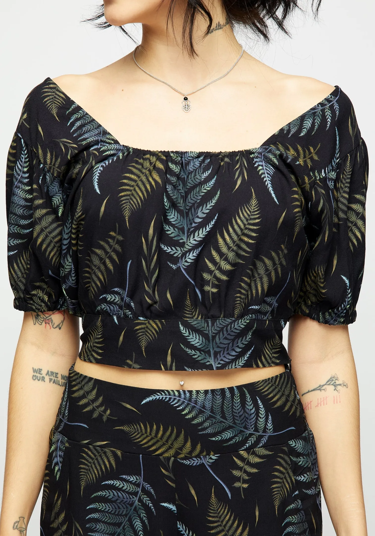 Frond Print Crop Top