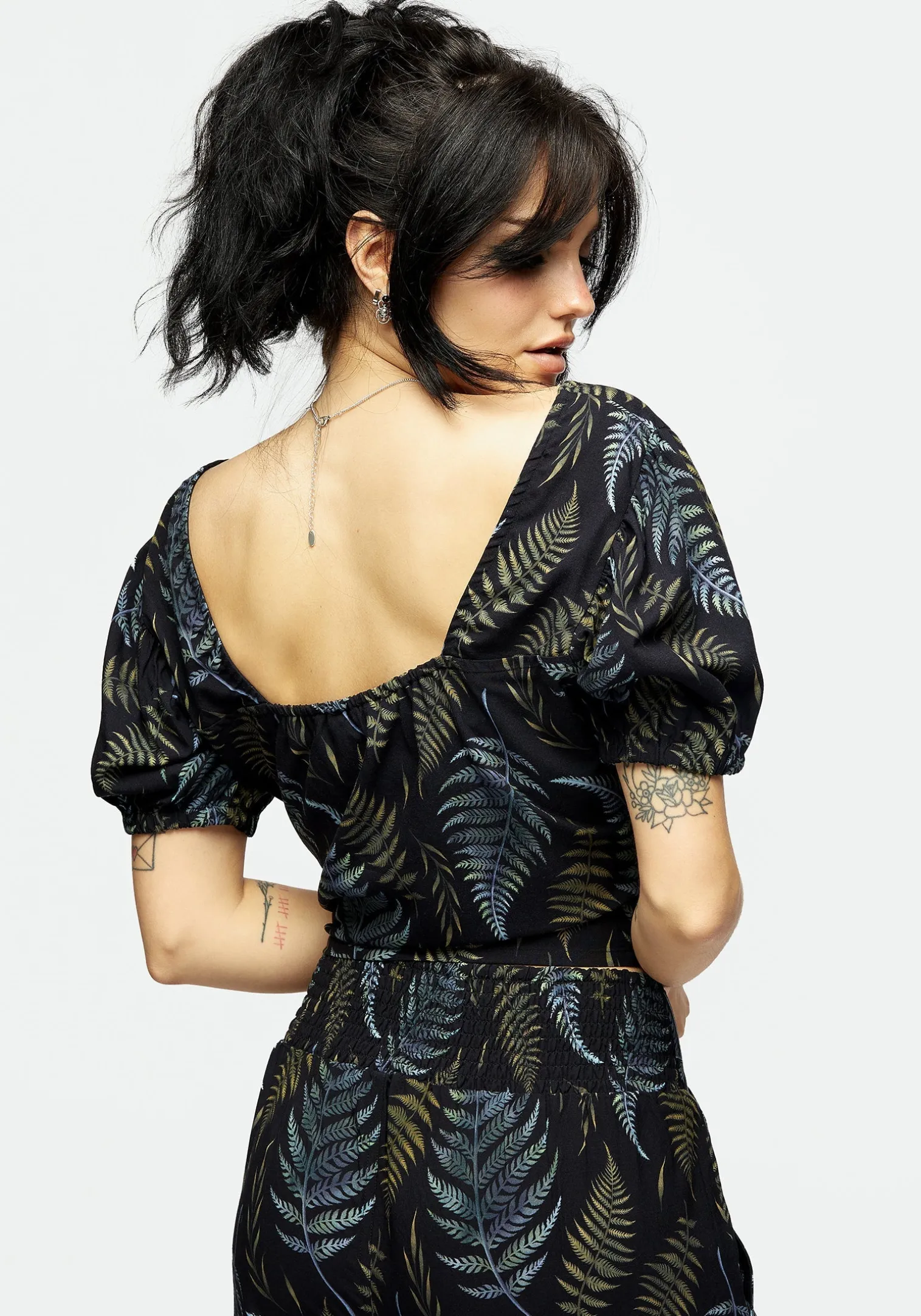 Frond Print Crop Top