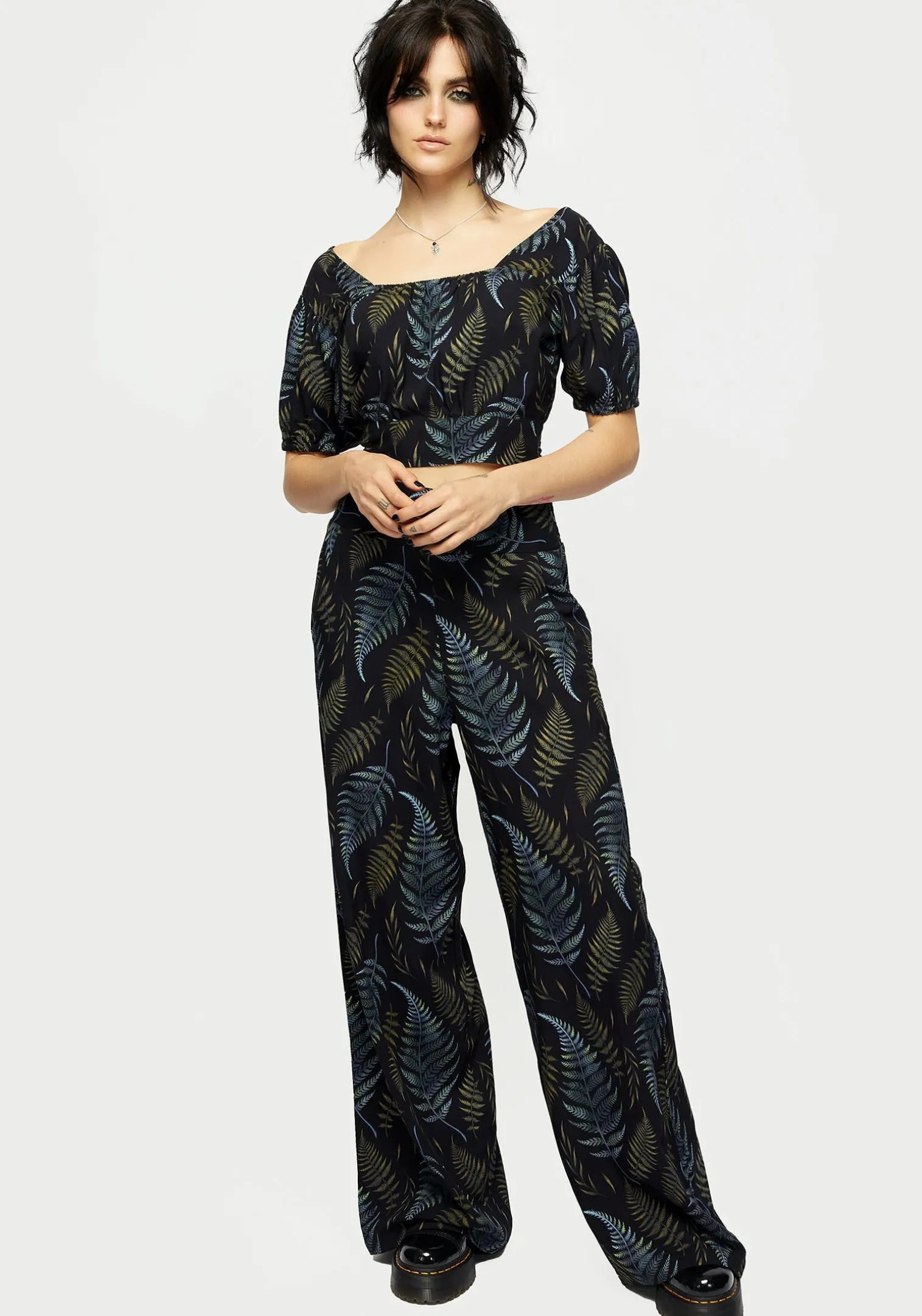 Frond Print Crop Top