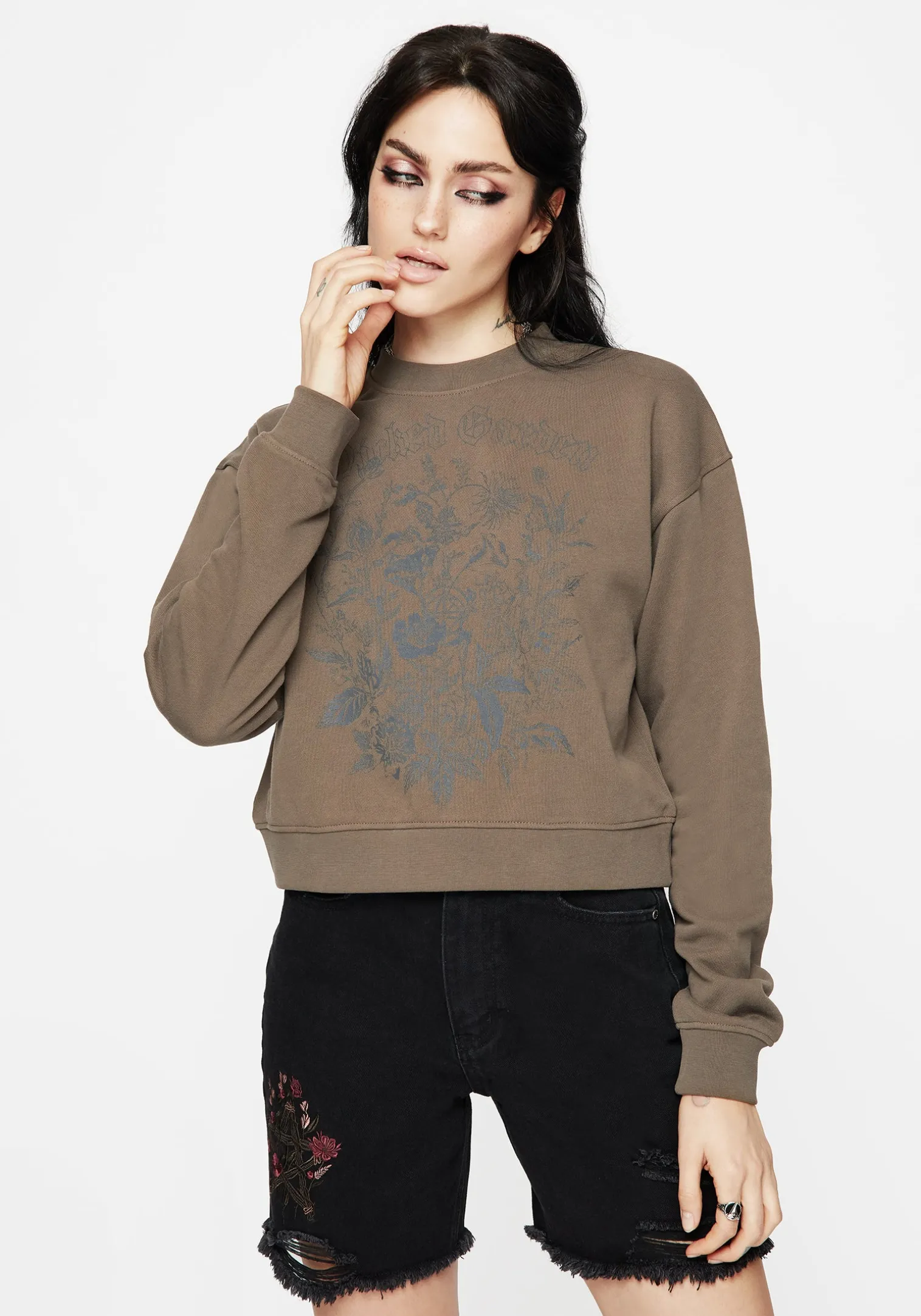 Galerina Graphic Print Cotton Sweatshirt