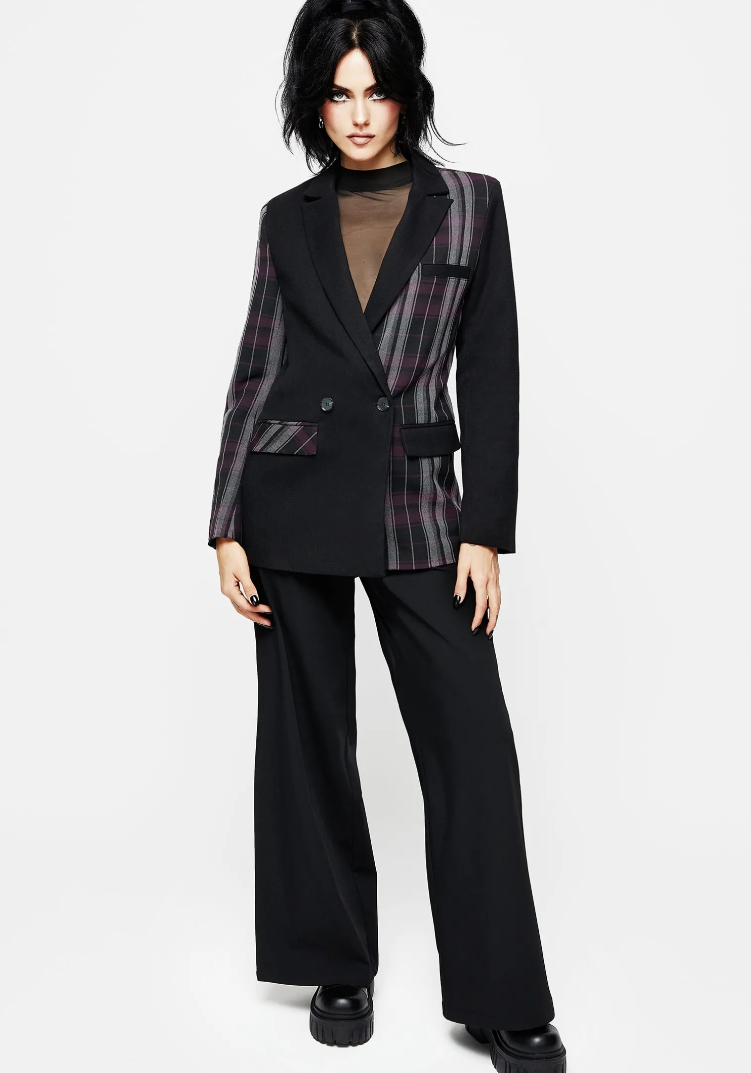 Gambit Spliced Check Blazer
