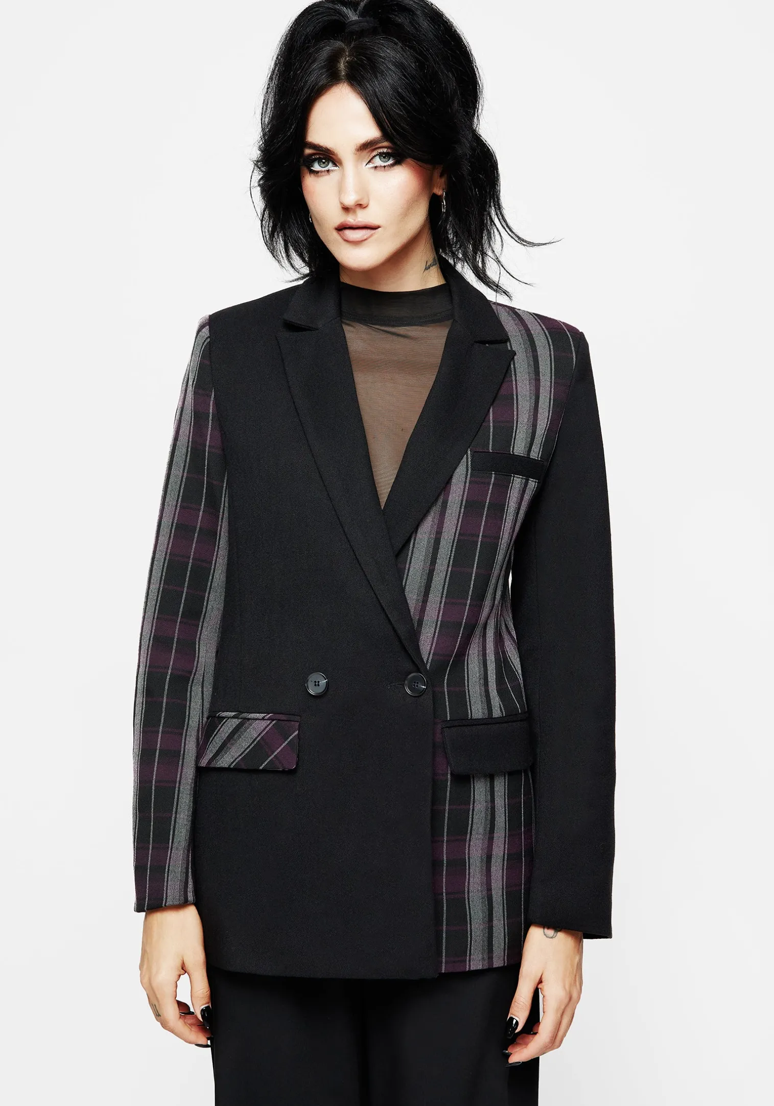 Gambit Spliced Check Blazer