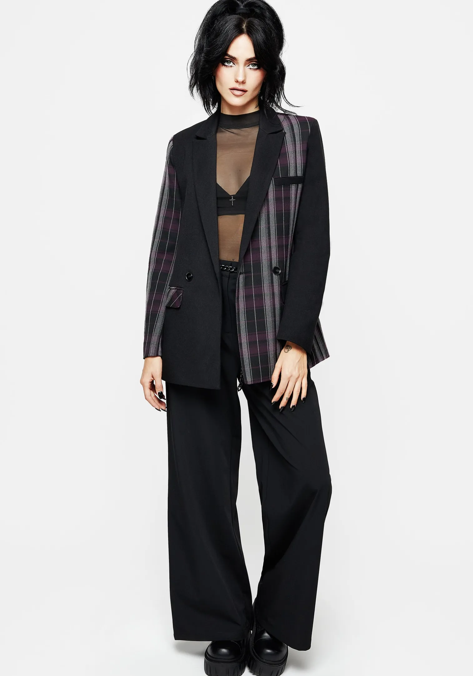Gambit Spliced Check Blazer