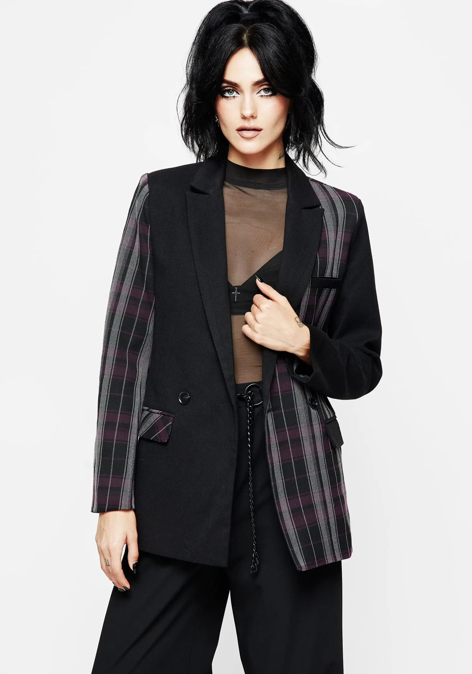 Gambit Spliced Check Blazer