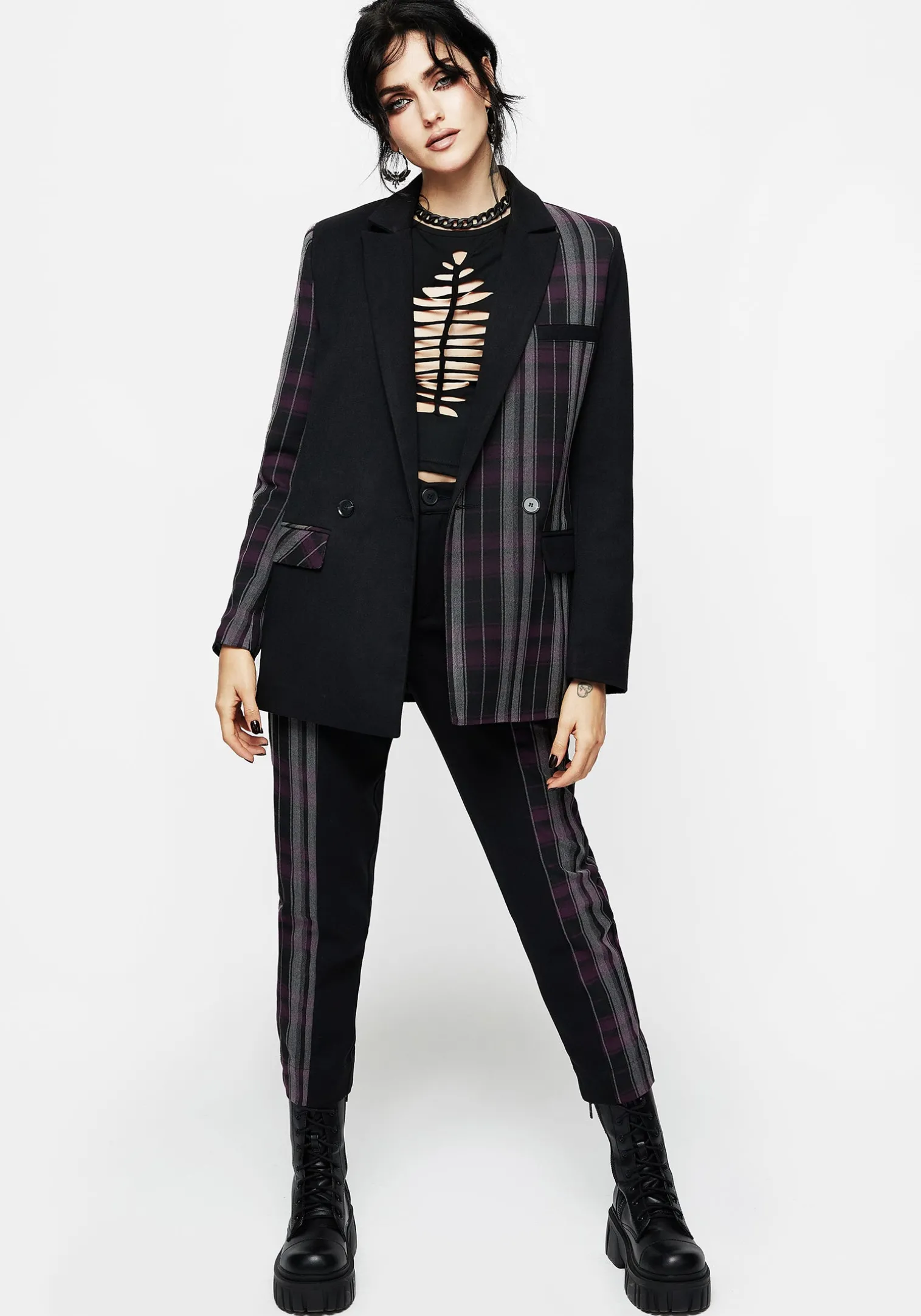 Gambit Spliced Check Blazer