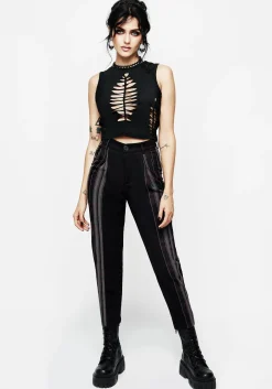 Gambit Spliced Check Tapered Trousers