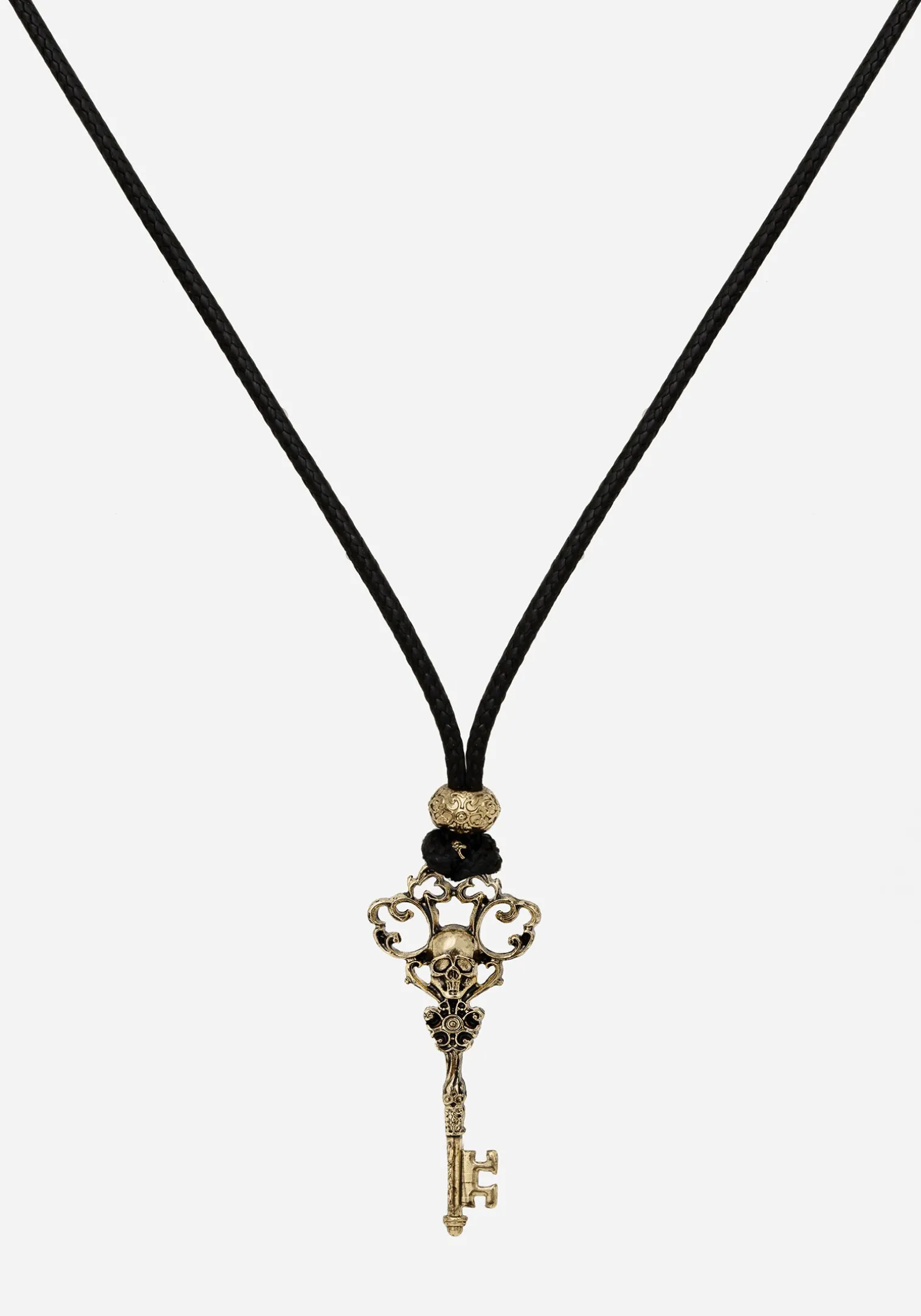 Genesta Skull Key Cord Necklace