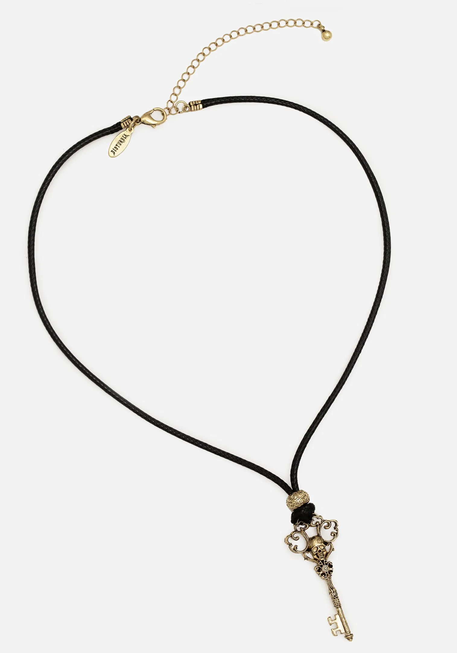 Genesta Skull Key Cord Necklace