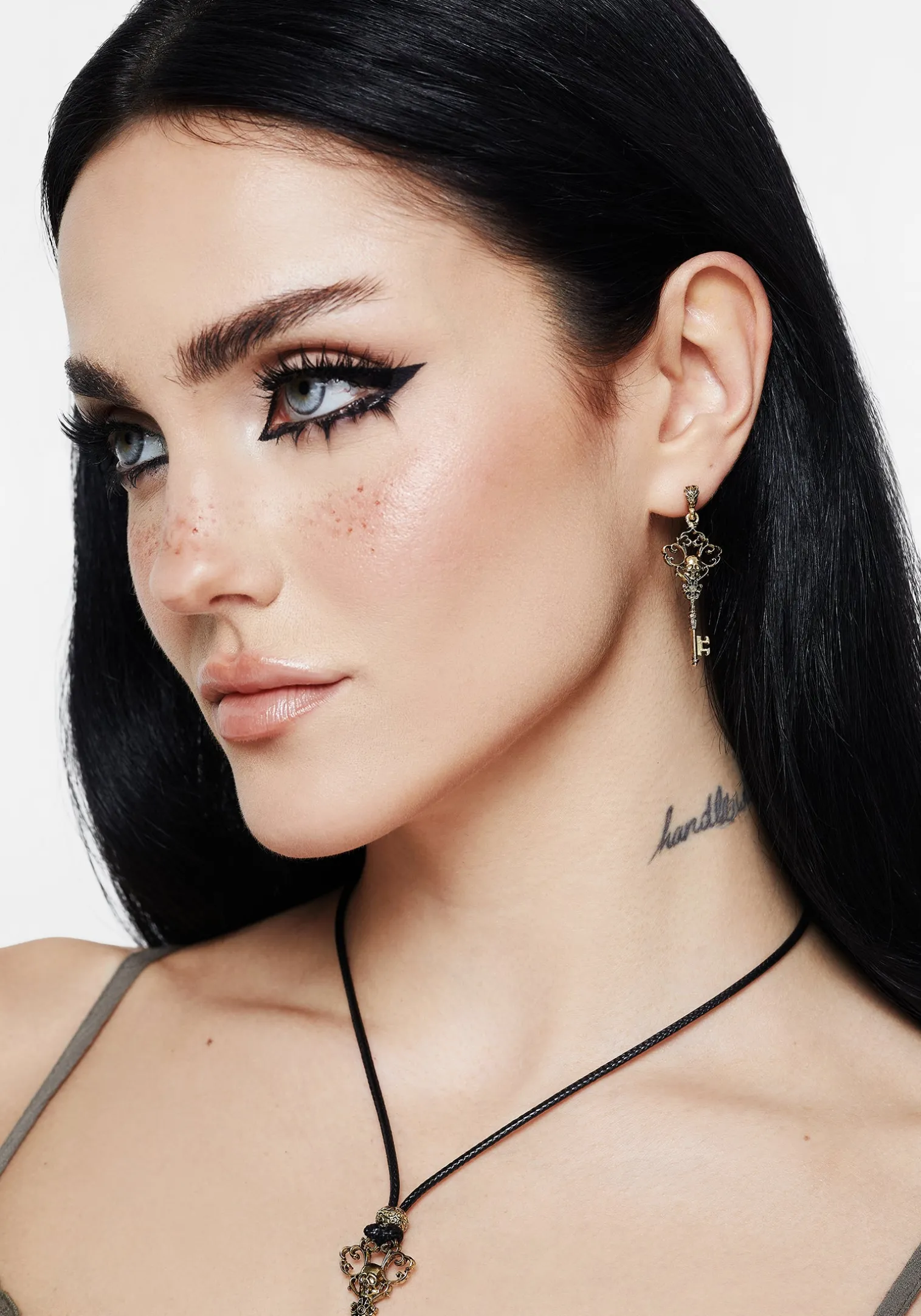 Genesta Skull Key Earrings