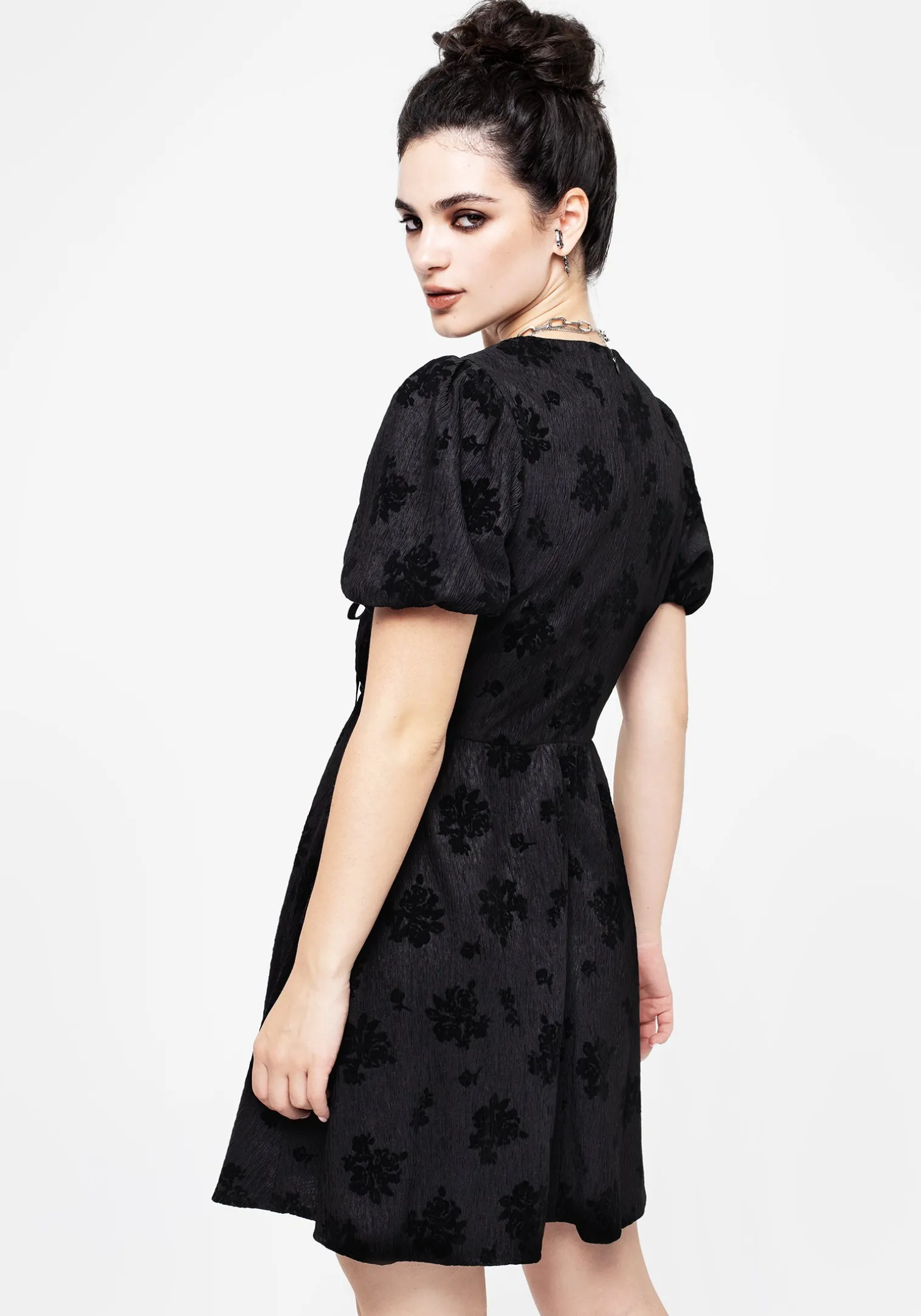 Giselle Floral Puff Sleeve Mini Dress