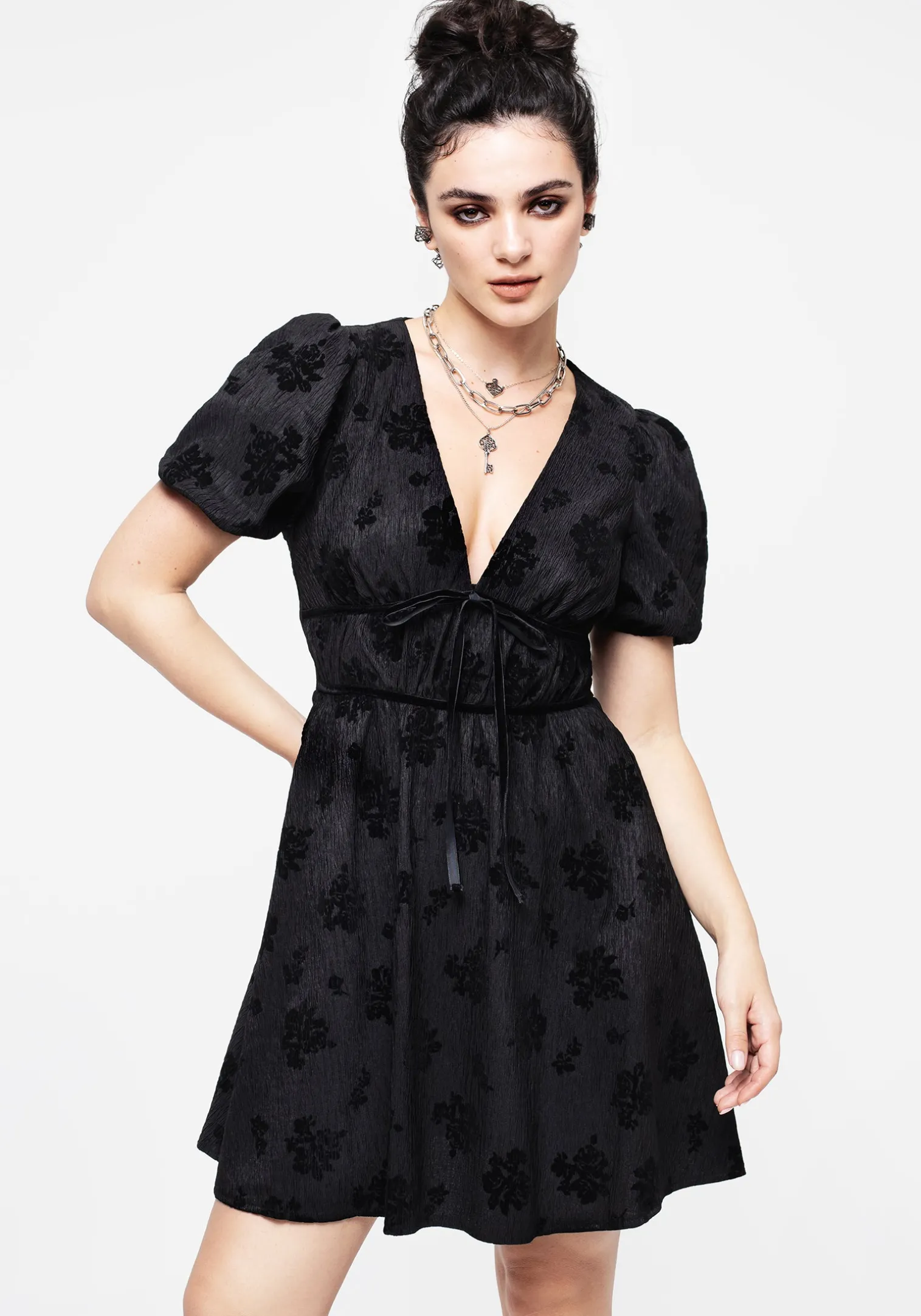 Giselle Floral Puff Sleeve Mini Dress