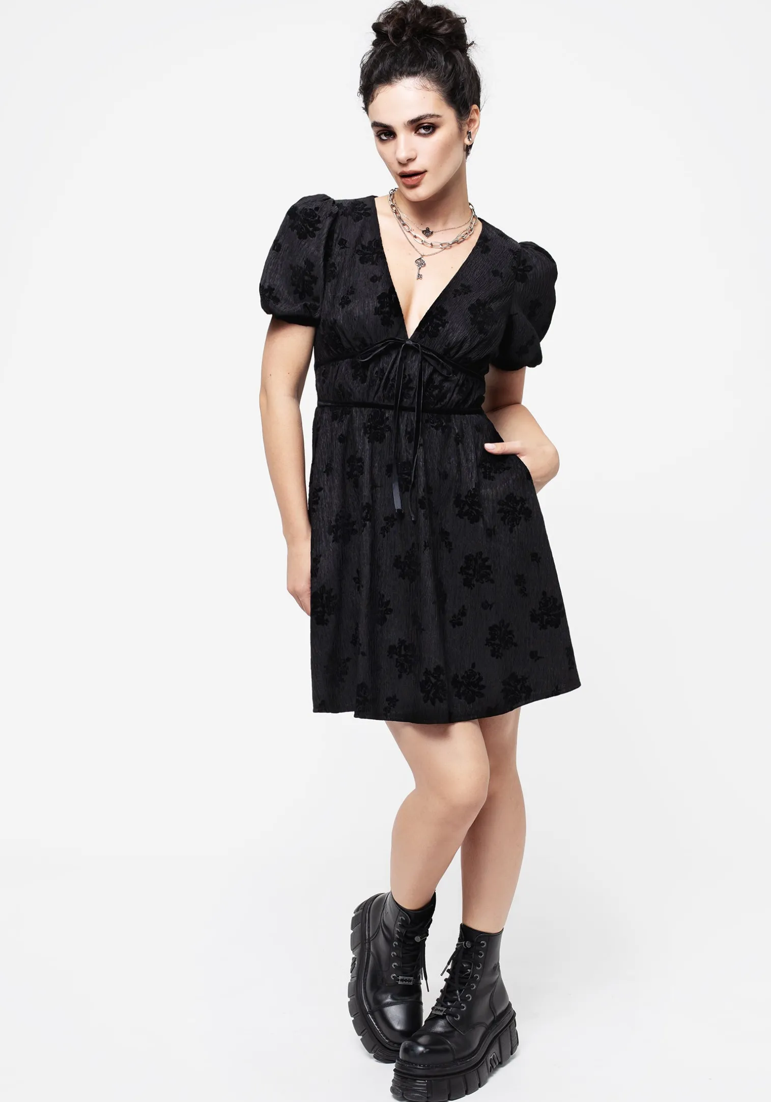 Giselle Floral Puff Sleeve Mini Dress
