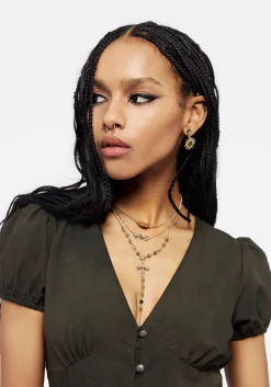 Gladys Button Up Midi Dress - Green
