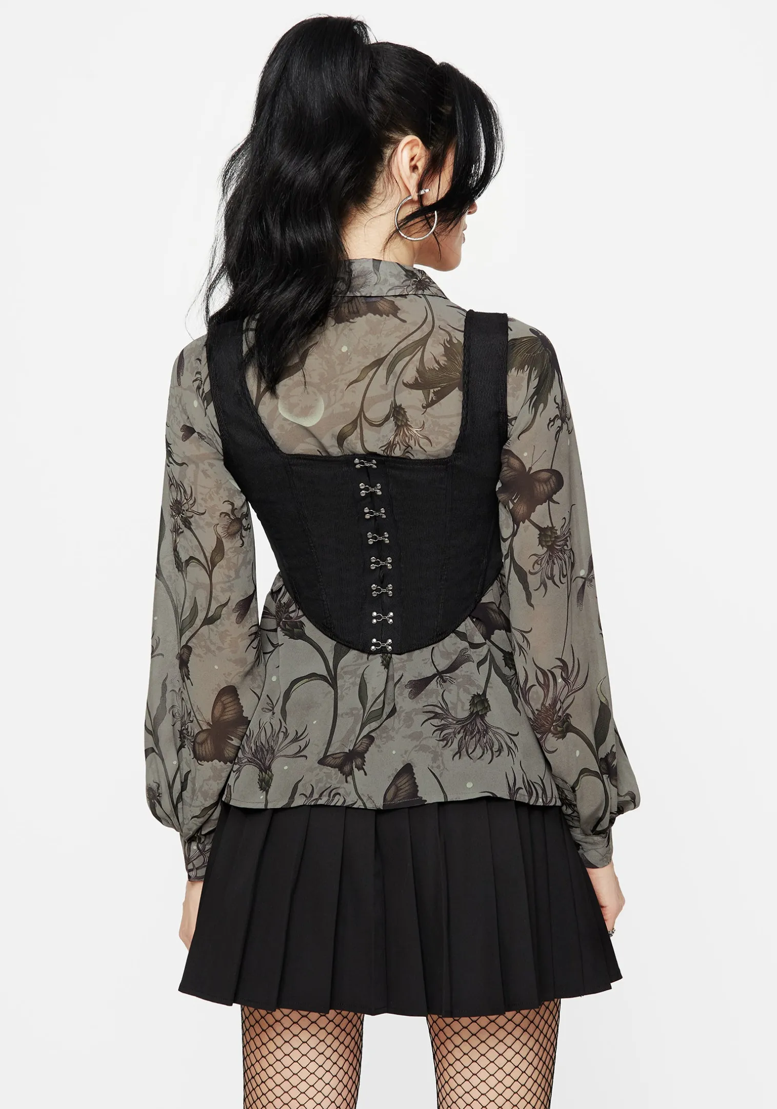 Gloriana Floral Print Chiffon Shirt