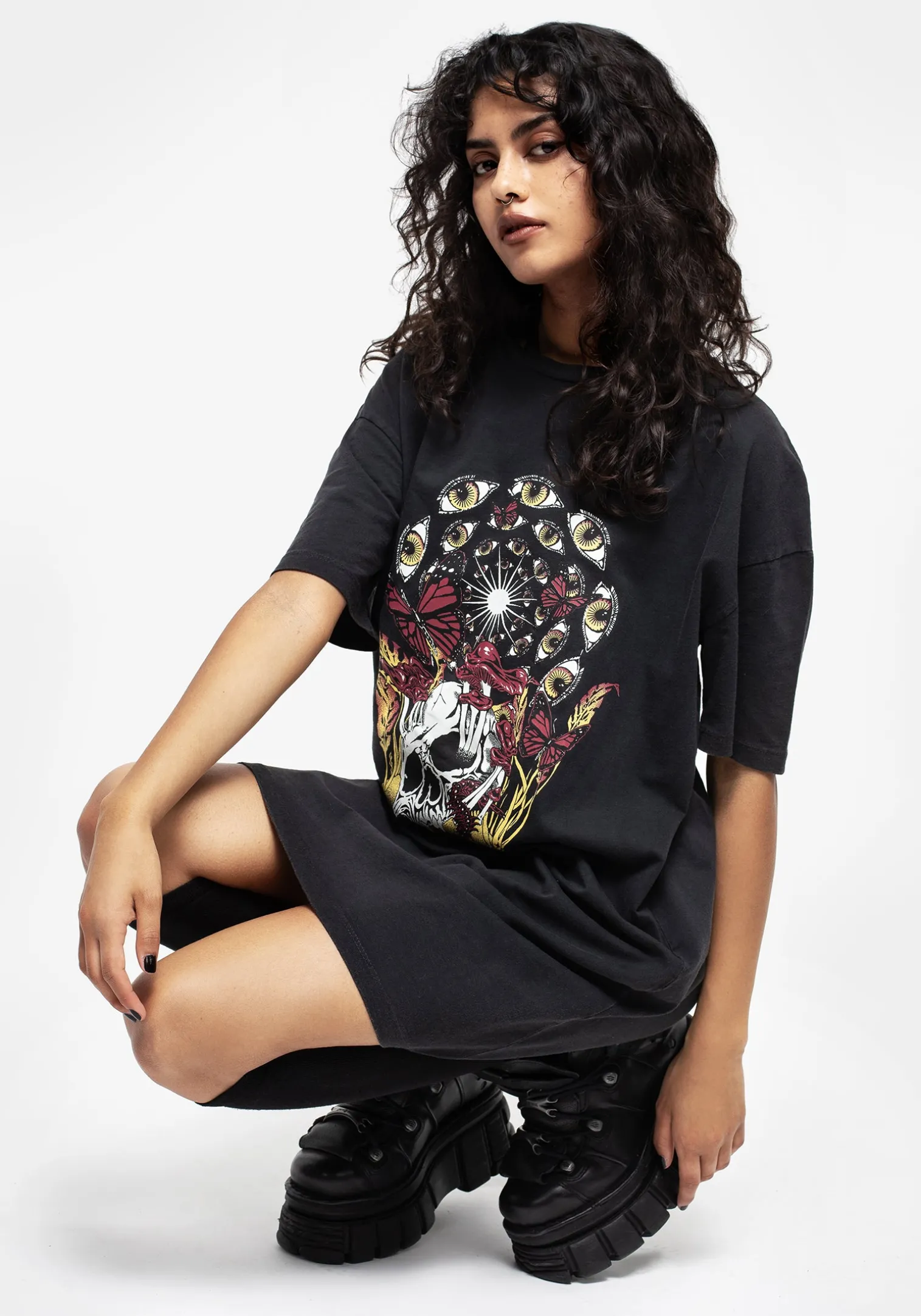 God's Flesh Graphic Print Tee Dress