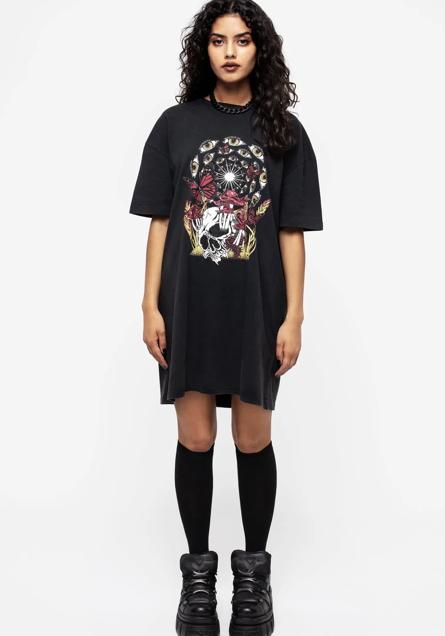God's Flesh Graphic Print Tee Dress